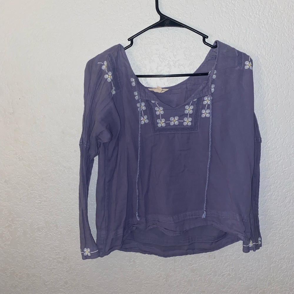 Purple flower long sleeve shirt